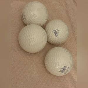 Elle Decor decorative set 4 pc ball globe sphere ceramic glaze glossy boho white